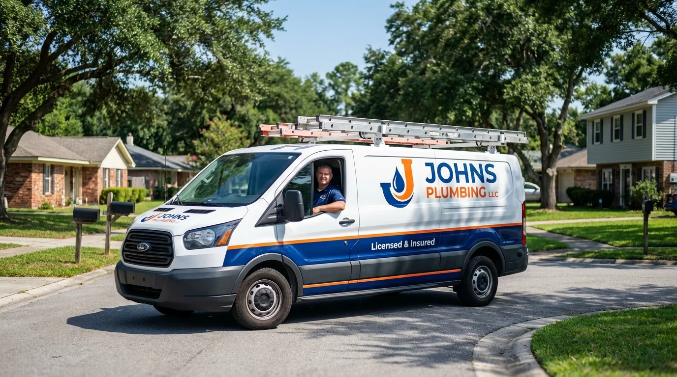 Johns Plumbing LLC service van in Vanceburg, KY