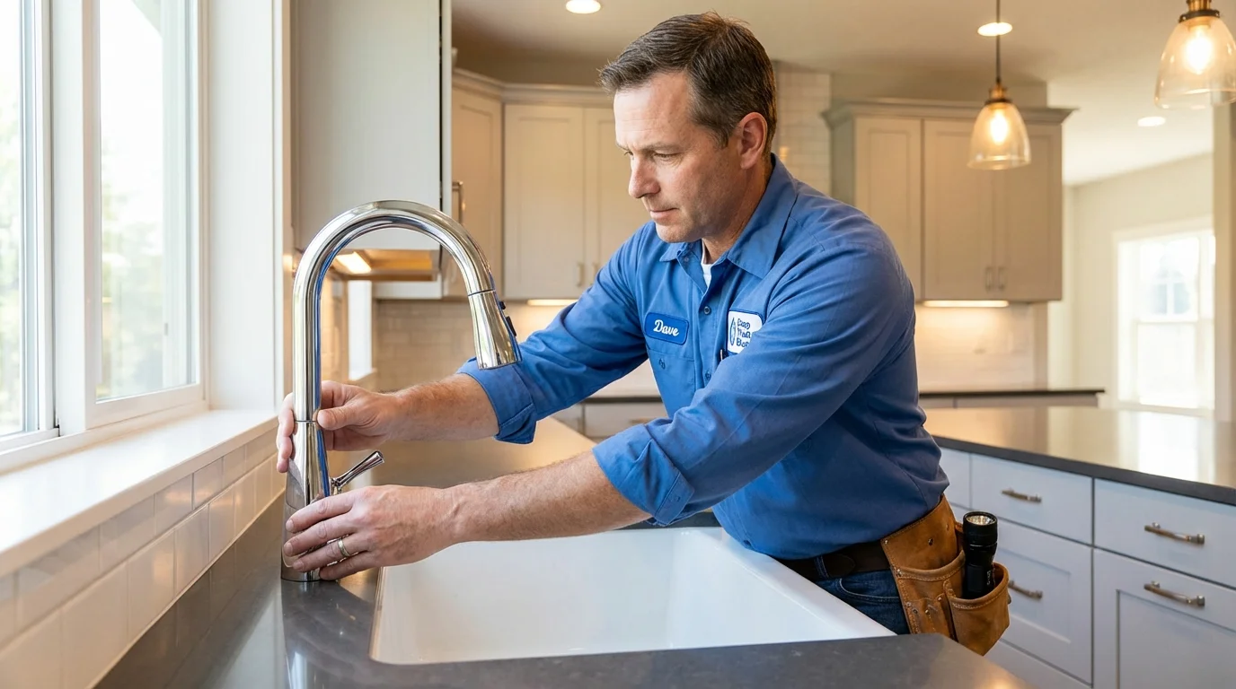 Kitchen faucet installation by Johns Plumbing LLC in Vanceburg